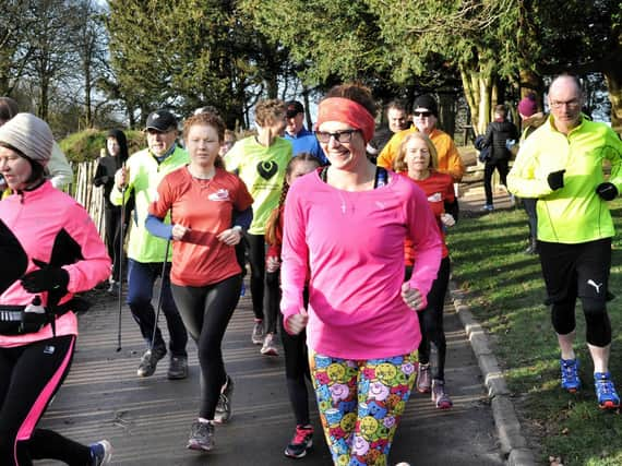 Runners at Haigh Woodland parkrun