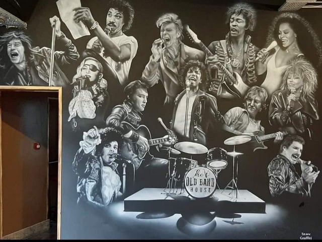 Scott's musical montage at The Old Band House in Ashton