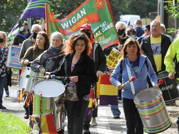 Campaigners played steel drums