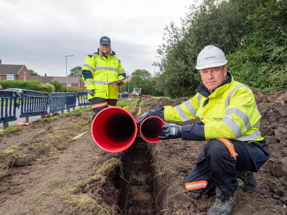 Electricity North West engineers Paul McMahon and Claire Skellon