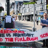 The protest in Wigan town centre. Picture by Josh Small