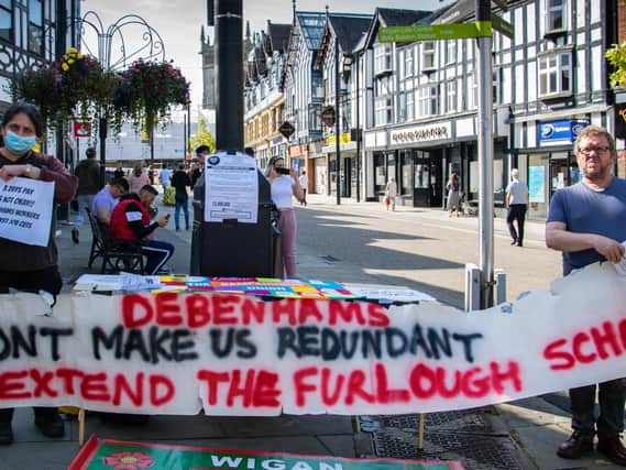 The protest in Wigan town centre. Picture by Josh Small