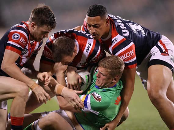 Ryan Sutton in action against Sydney Roosters