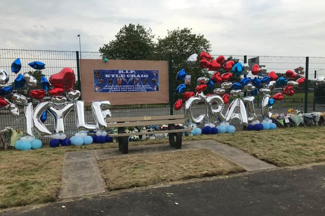 Tributes to Kyle on Woodcock Drive in Platt Bridge