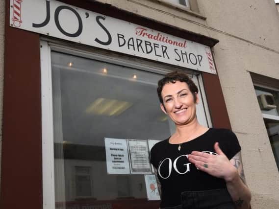 Jo Wright, owner of Jo’s Barber Shop in Standish