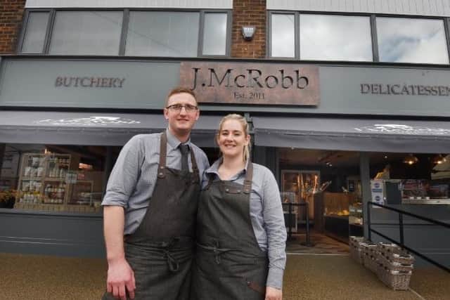 Jamie and Camilla McRobb from J McRobb family butcher, Standish