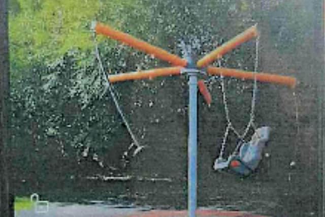 A swing, where according to police a 13-year-old boy has suffered "potentially life-changing" leg injuries