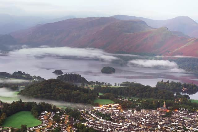 Mist over Derwentwater and Keswick in the Lake District. Tuesday is the first day of astronomical autumn.