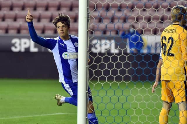 Charlie Jolley celebrates finding the net