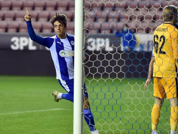 Charlie Jolley celebrates finding the net