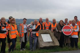 Residents protesting on top of Parbold Hill