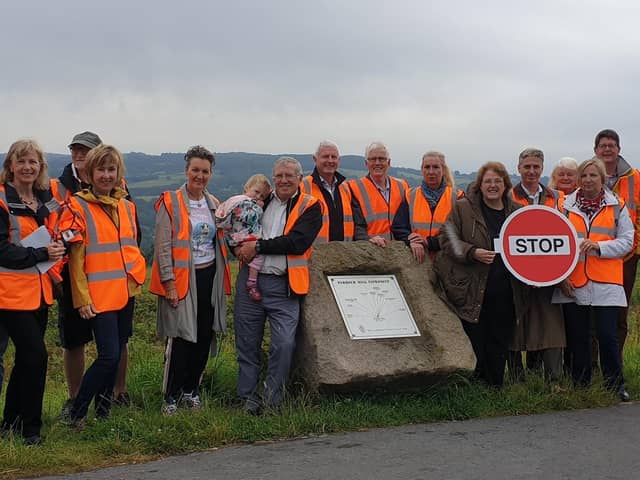 Residents protesting on top of Parbold Hill
