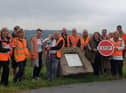 Residents protesting on top of Parbold Hill