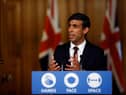 Chancellor of the Exchequer Rishi Sunak during a virtual news conference in Downing Street