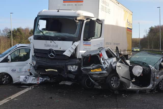 The scene of the crash on the M58