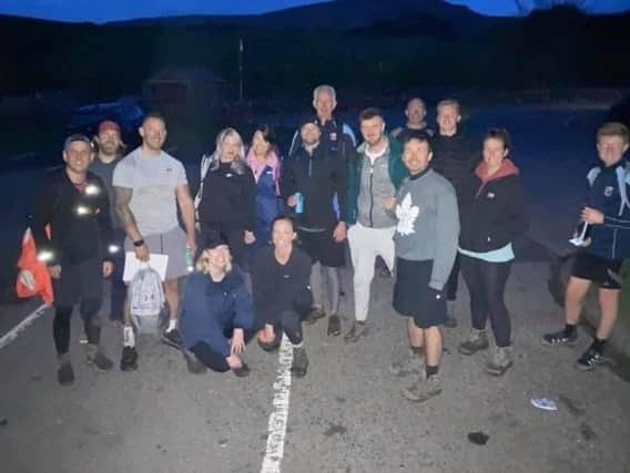 The team at the end of the Three Peaks challenge