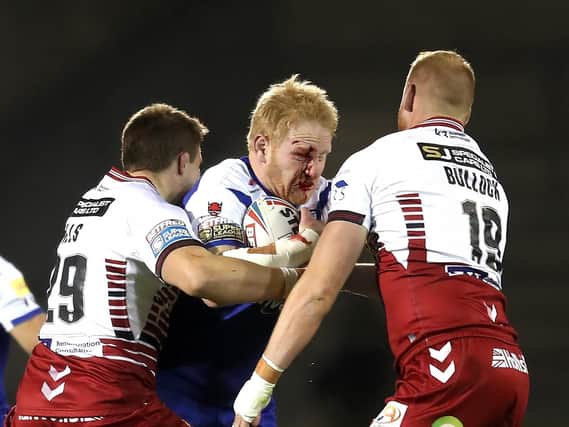 James Graham drives into the Wigan defence