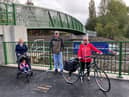 Residents Nic Winstanley, Esmond Howarth and Ann Miller welcome the new bridge