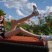 Maci Currin, 17, from Texas, who has earned an entry in the Guinness World Records 2021 edition for the Longest legs (female).