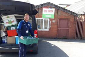 Food parcel being delivered