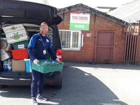 Food parcel being delivered