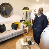 Harinder Dhaliwal in the sitting room of the Pier town house show home