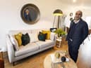 Harinder Dhaliwal in the sitting room of the Pier town house show home