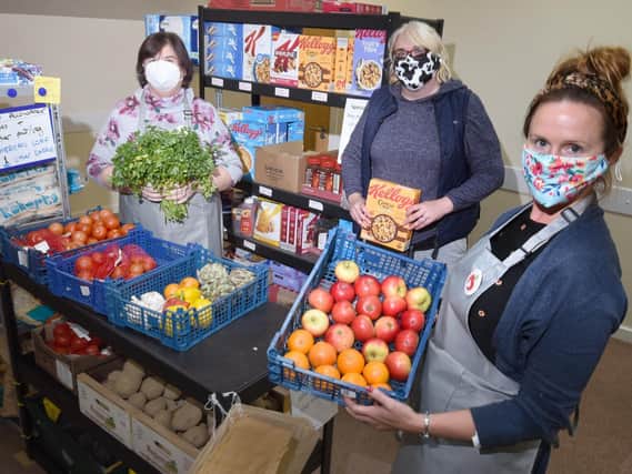 Diana Lunn, Vicky Galligan and Vicky Little at Shevington Community Pantry