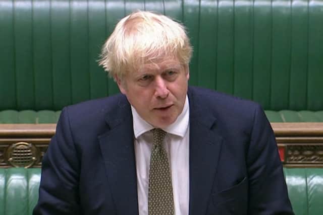 Prime Minister Boris Johnson in the House of Commons