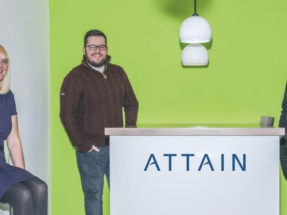 ATTAIN team: Left to right - Jackie Salt, commercial manager, Rob Blair, designer and Stuart Gent, head of operations