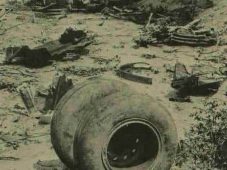 Wreckage from the tragic flight
