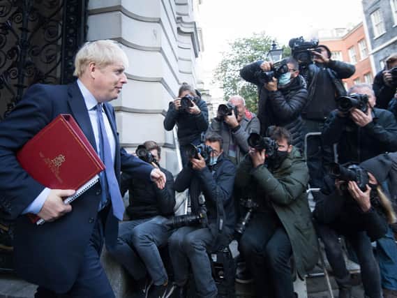 Prime minister Boris Johnson leaves the Cabinet meeting on Tuesday
