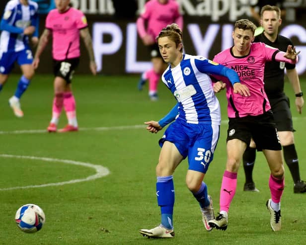 Thelo Aasgaard on his Latics debut against Peterborough