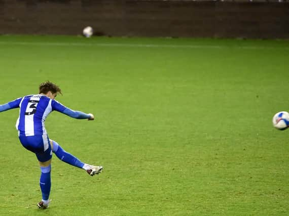 Tom Pearce scores against Port Vale in the EFL Trophy