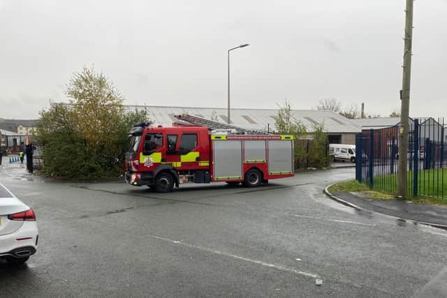 Firefighters at the scene in Coal Pit Lane, Atherton