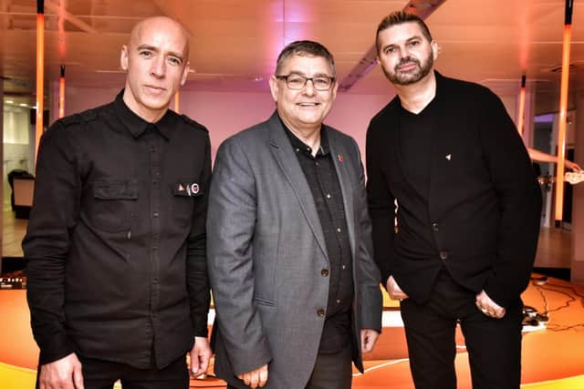 Coun Chris Ready (centre) with Al Holmes and Al Taylor at The Fire Within