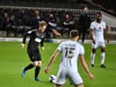 Matty Palmer in action against MK Dons