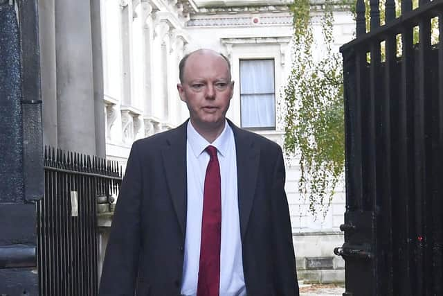 Chief Medical Officer Professor Chris Witty arrives at Downing Street in London, amid speculation Prime Minister Boris Johnson will impose a national lockdown in England next week