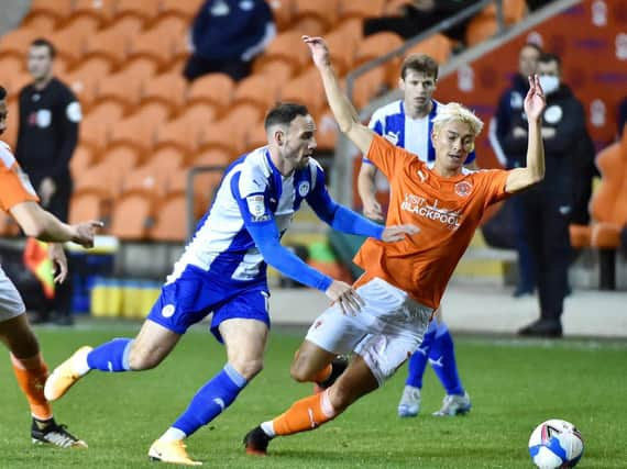 Dan Gardner in action at Blackpool in midweek