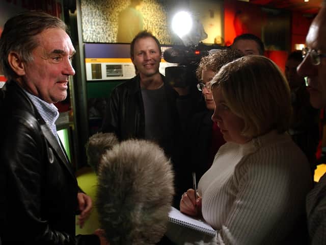 George Best with the Press huddle