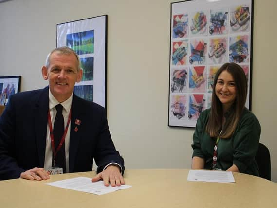 College principal Peter McGhee and mental health and wellbeing co-ordinator Lucy Ball