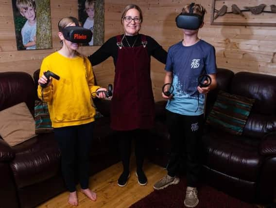 Hayley Kearns, director of One Together CIC and top, with her children Emily (left) and Asher Scrutton (right). Photo: Kelvin Stuttard