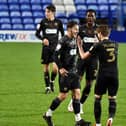 Harry McHugh celebrates his maiden goal at Tranmere