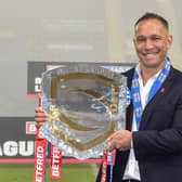 Coach Adrian Lam with the league leaders' shield