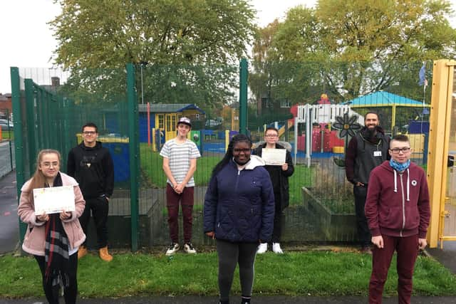 Members of Atherton and Tyldesley Youth Voice with Wigan Council youth worker, Dan Zahler