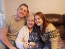 Alex and sister Megan with their gran Mary