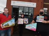 Bryn Coun Steve Jones with volunteer Michelle Thomson and operations manager Ben Charlton at Bryn Support Centre, launch their Christmas Toy Appeal.