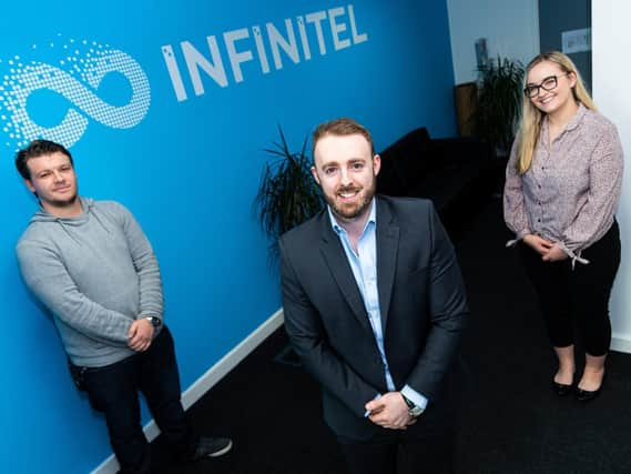 (l-r) Lee Matthews, Technical Support Engineer, Andrew Platt, Managing Director and Devon Cox, Office Administrator at Infinitel