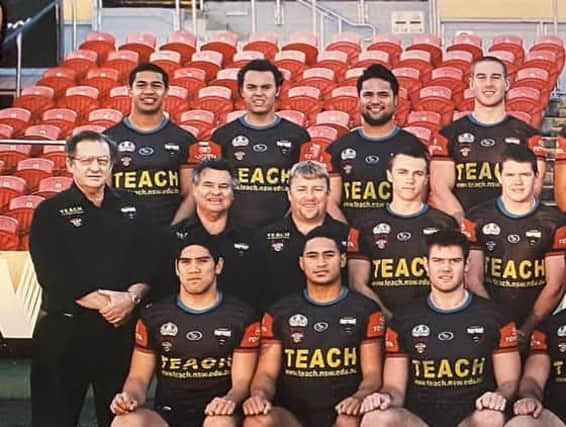 Willie Isa, backrow far left, and Lachlan Coote (middle row, far right) in a Penrith junior side together