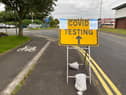 Covid words have dominated 2020. Pic: Covid-testing site at Walton-le-dale